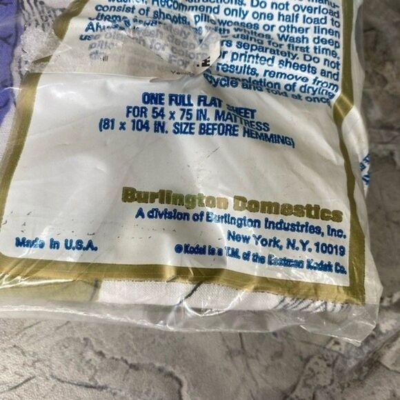 New Vintage Floral 60s 1960s 70s 1970s flat sheet Burlington Spring bouquet - Picture 4 of 10